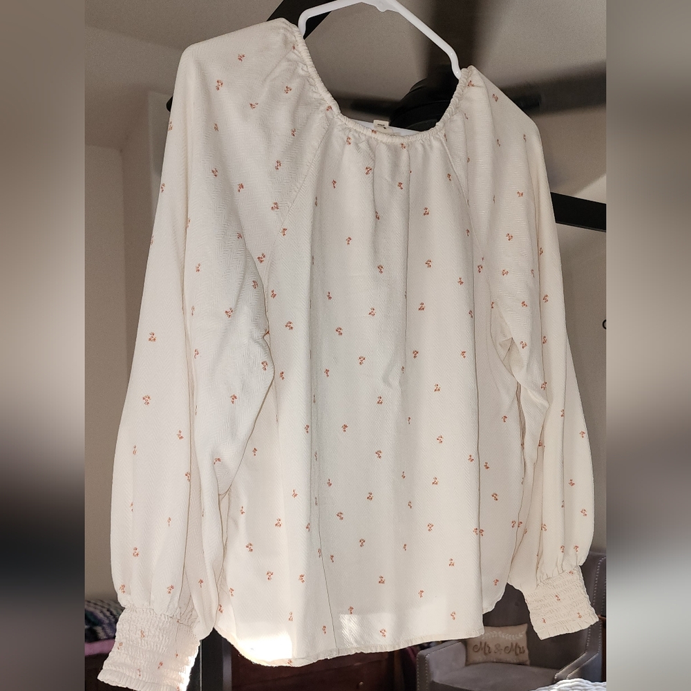 Women's Cream Blouse with Subtle Print